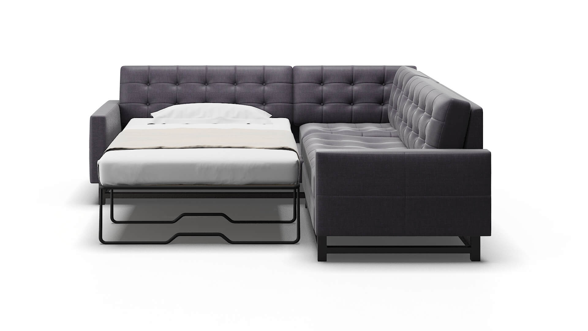 Madrid Durham Ink Sectional Sleeper Espresso legs 1