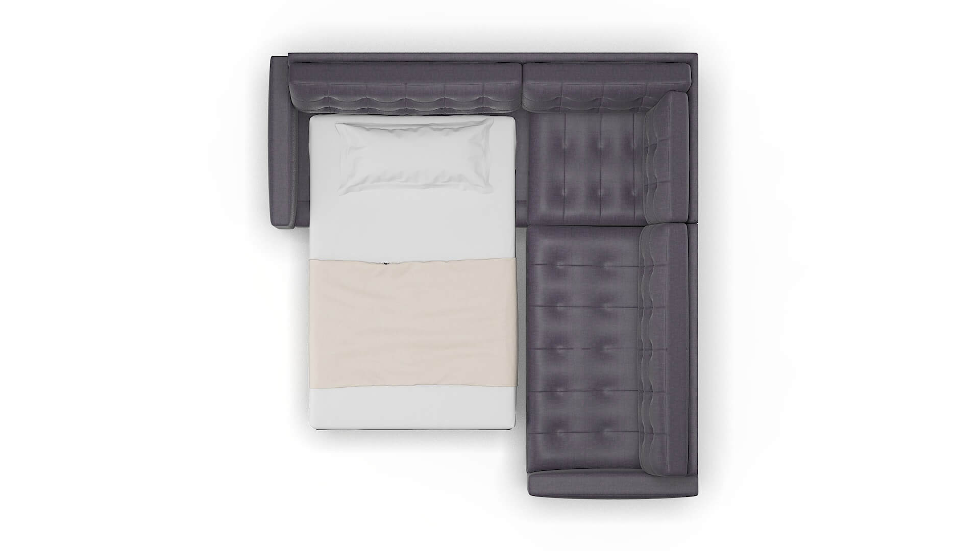 Madrid Durham Ink Sectional Sleeper Espresso legs 3