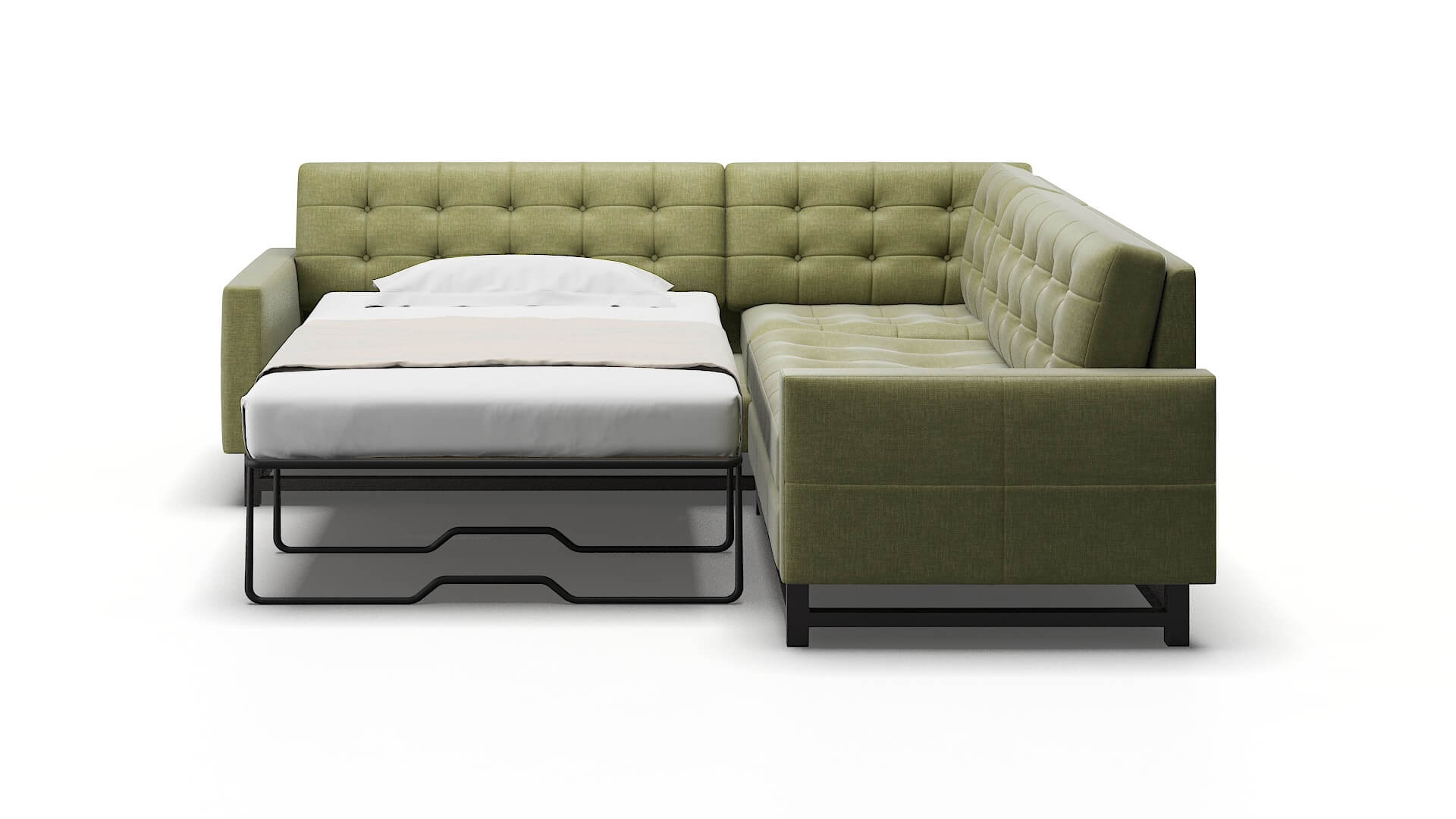 Madrid Durham Lime Sectional Sleeper Espresso legs 1