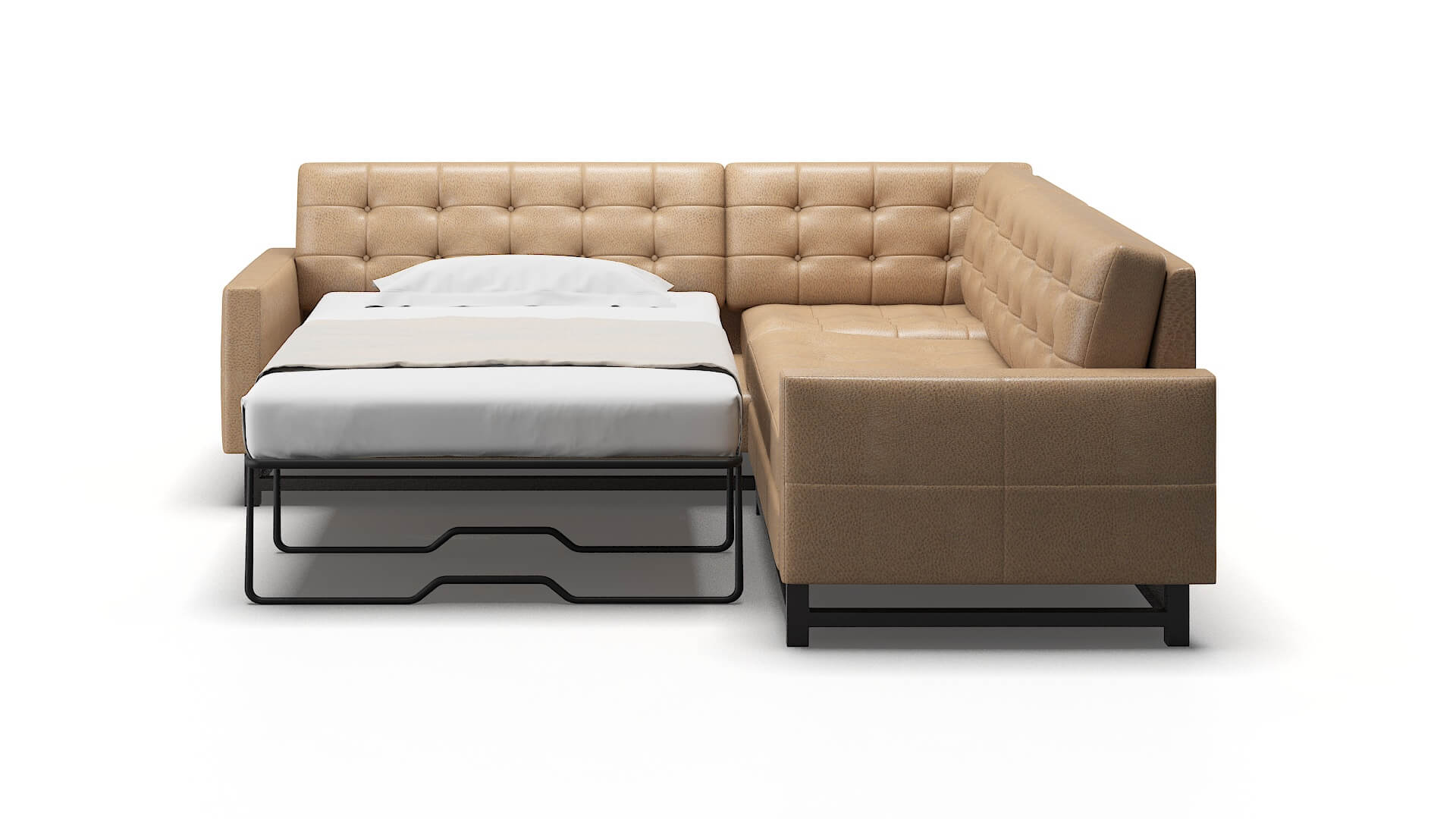 Madrid Ford Dune Sectional Sleeper Espresso legs 1