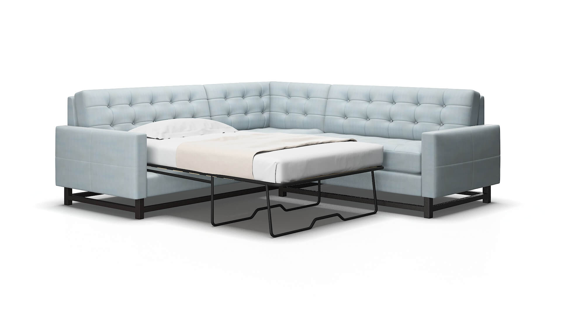 Madrid Hathaway aqua Sectional sleeper Espresso Legs  2