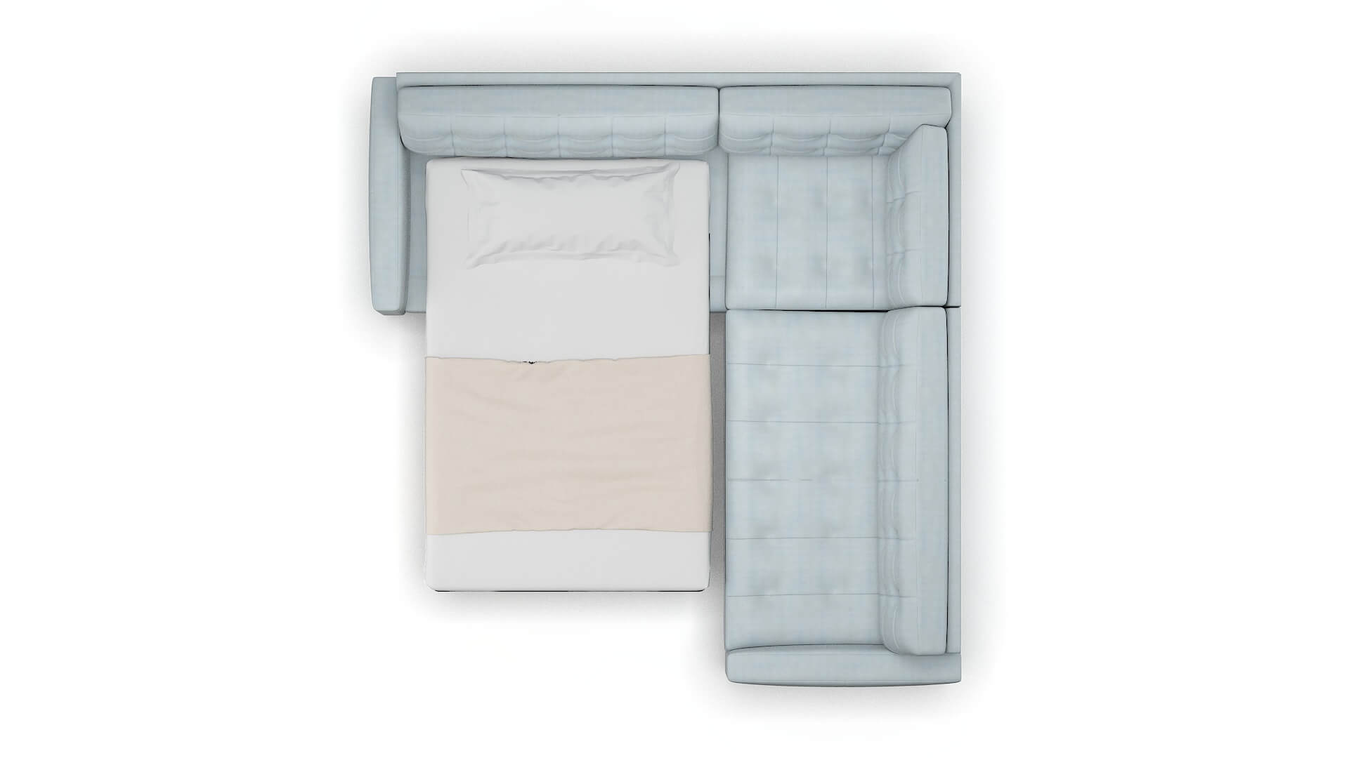 Madrid Hathaway Aqua Sectional Sleeper Espresso legs 3