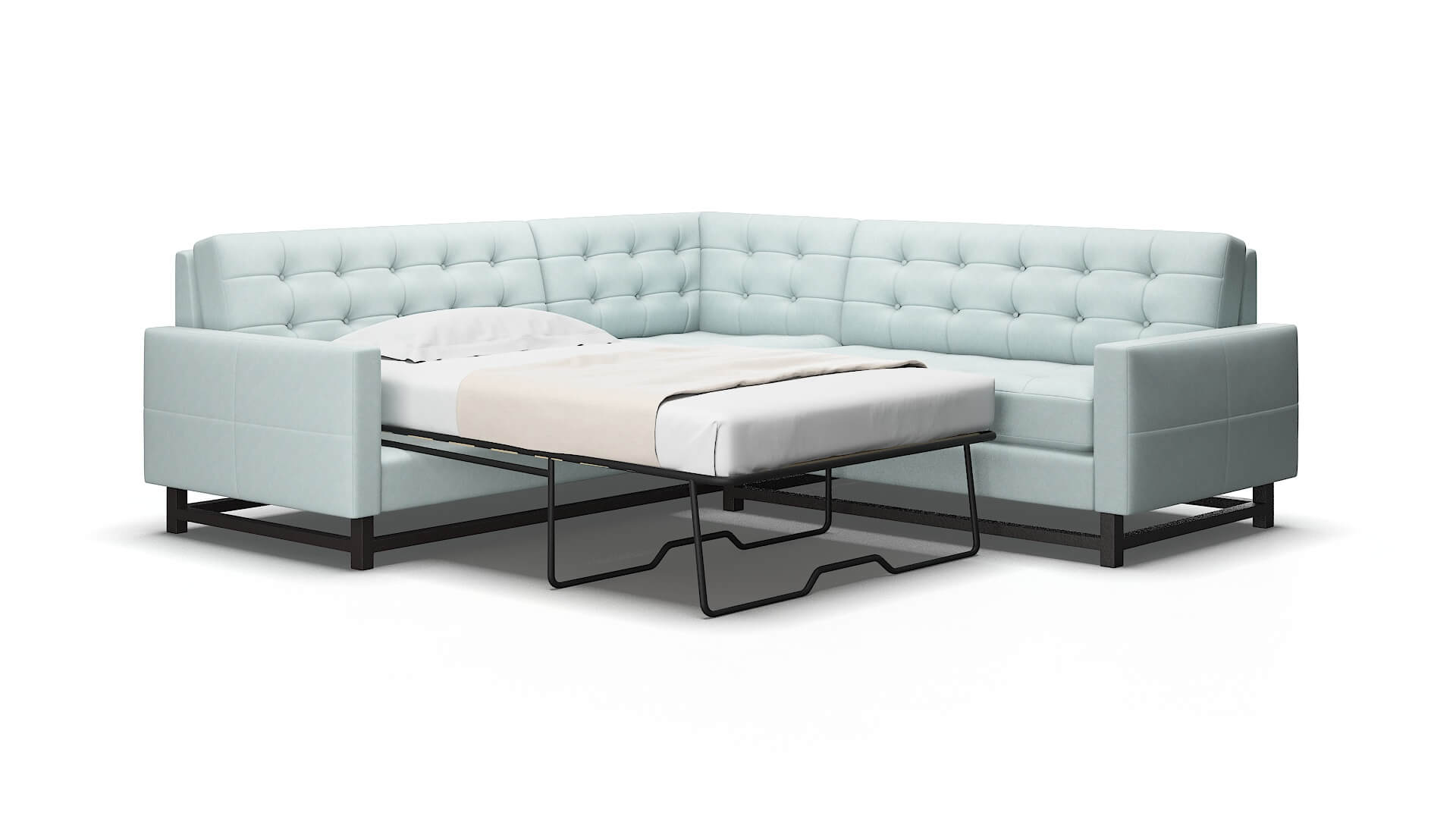 Madrid Hepburn Peridot Sectional Sleeper Espresso legs 2