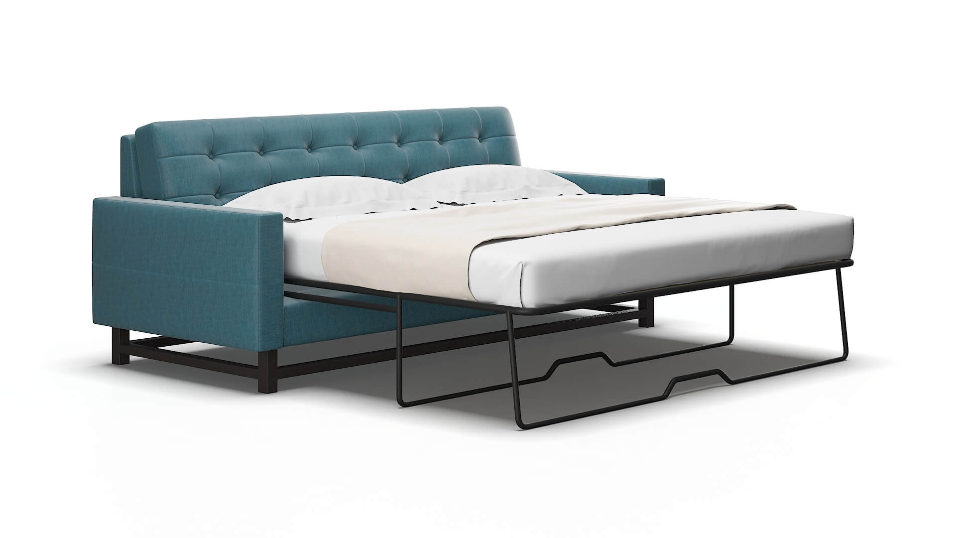 Madrid Hepburn teal Sofa sleeper Espresso Legs  2