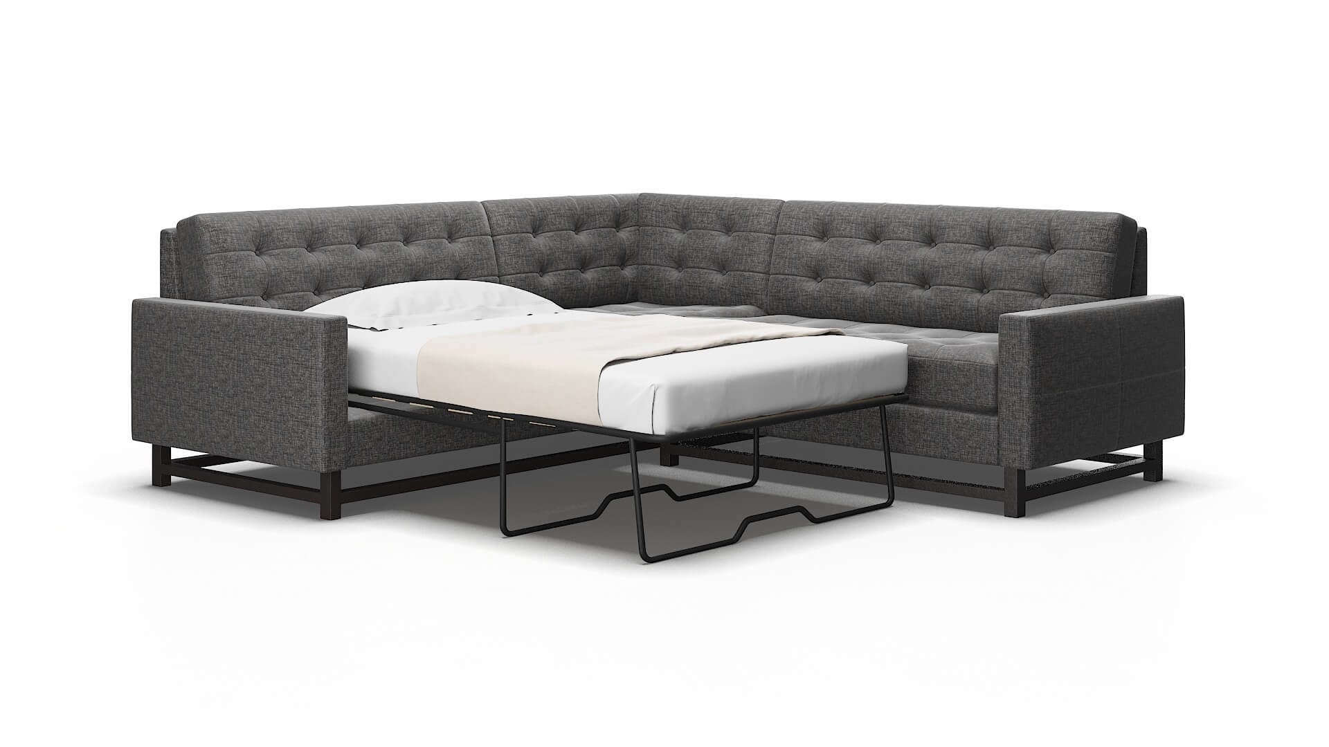 Madrid Insight charcoal Sectional sleeper Espresso Legs  2