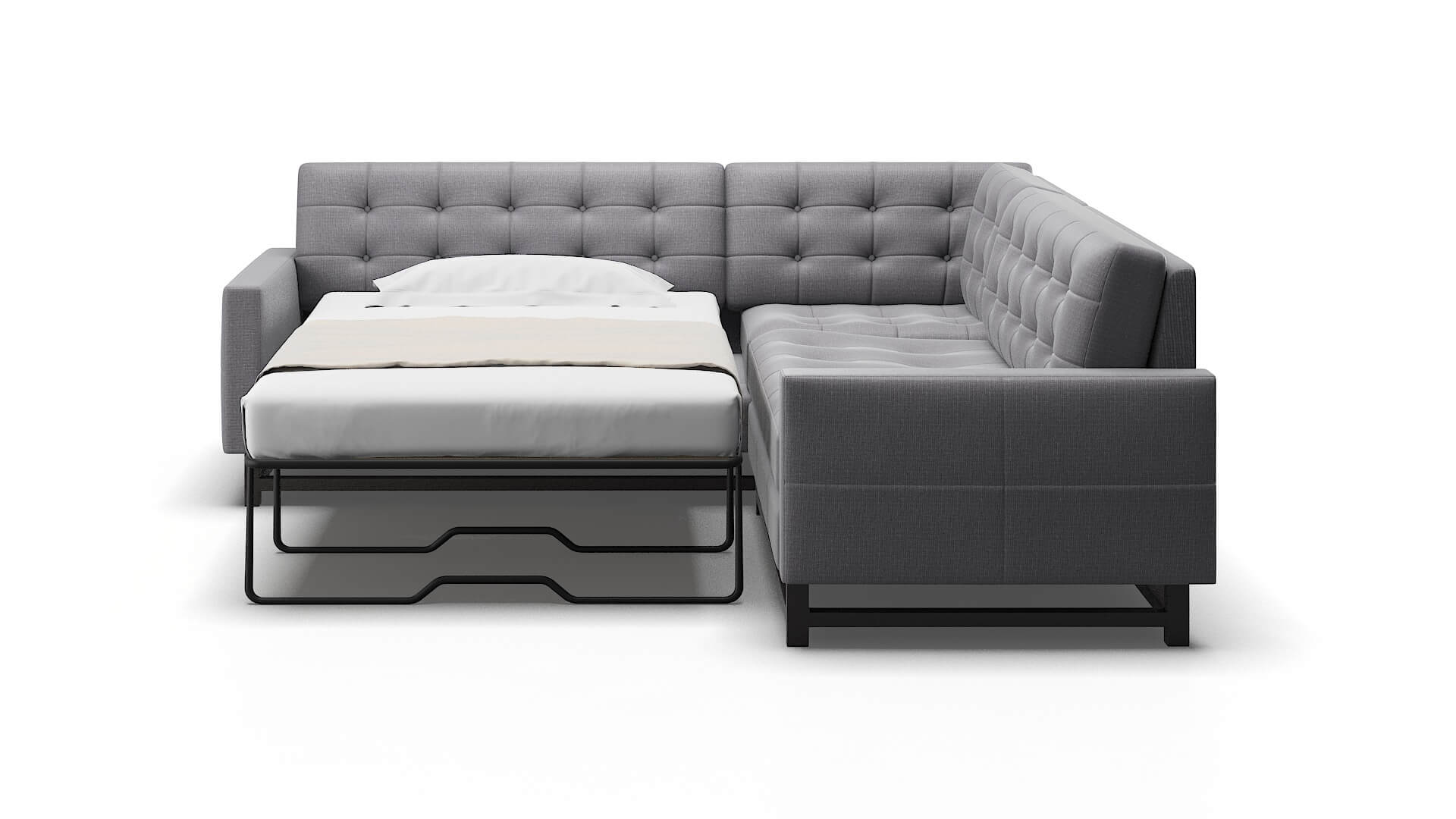 Madrid Insight Denim Sectional Sleeper Espresso legs 1