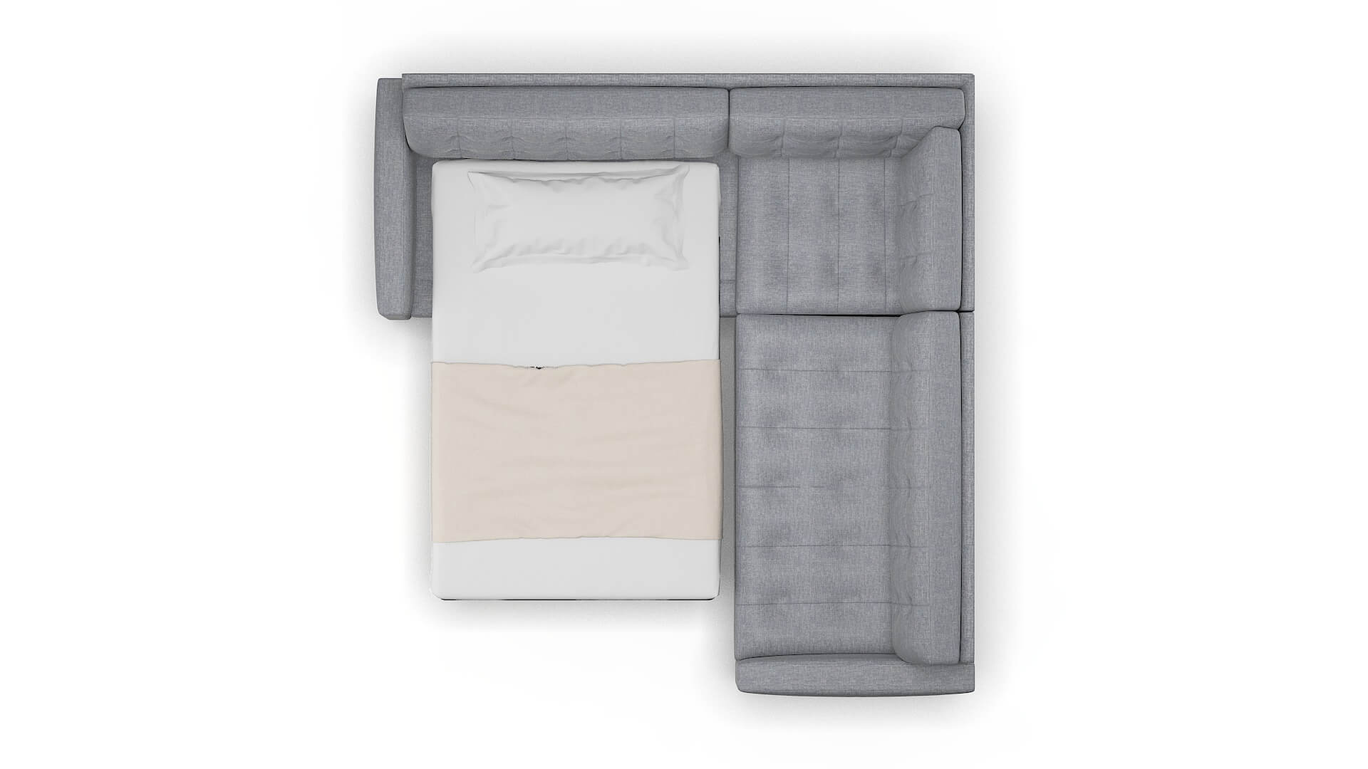 Madrid Keylargo Ash Sectional Sleeper Espresso legs 3