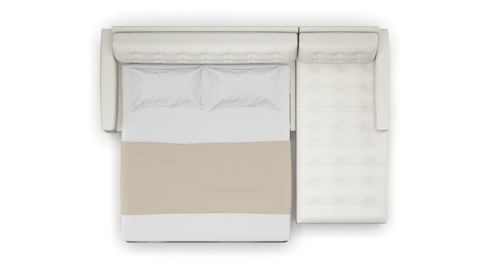 Madrid Keylargo Oatmeal Panel Sleeper Espresso legs 3