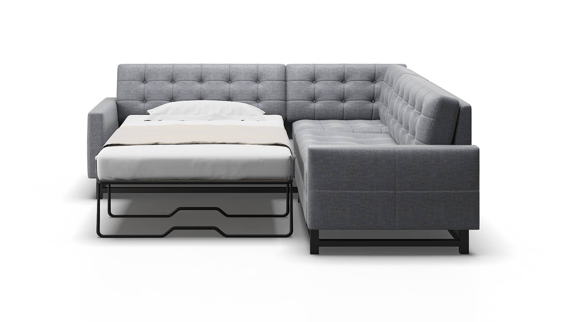 Madrid Lana Ash Sectional Sleeper Espresso legs 1