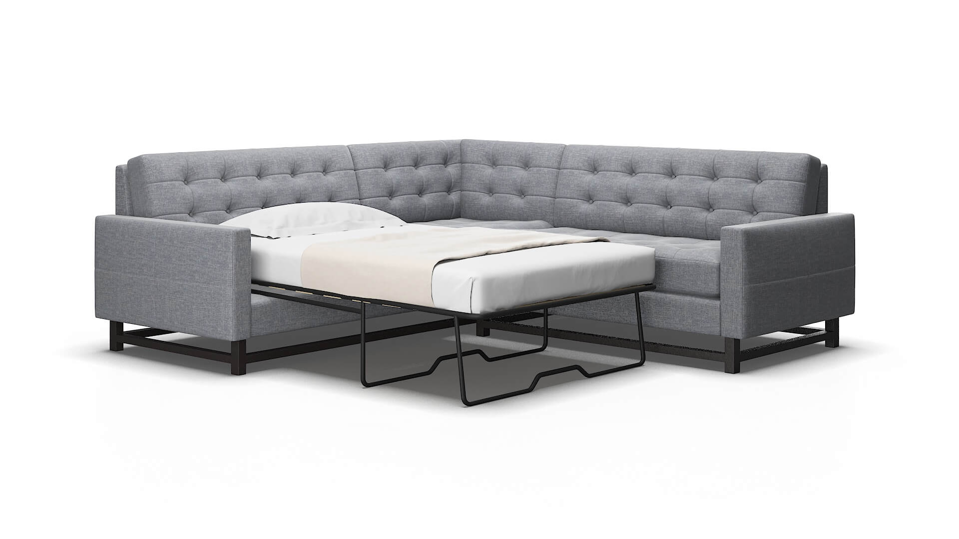 Madrid Lana Ash Sectional Sleeper Espresso legs 2