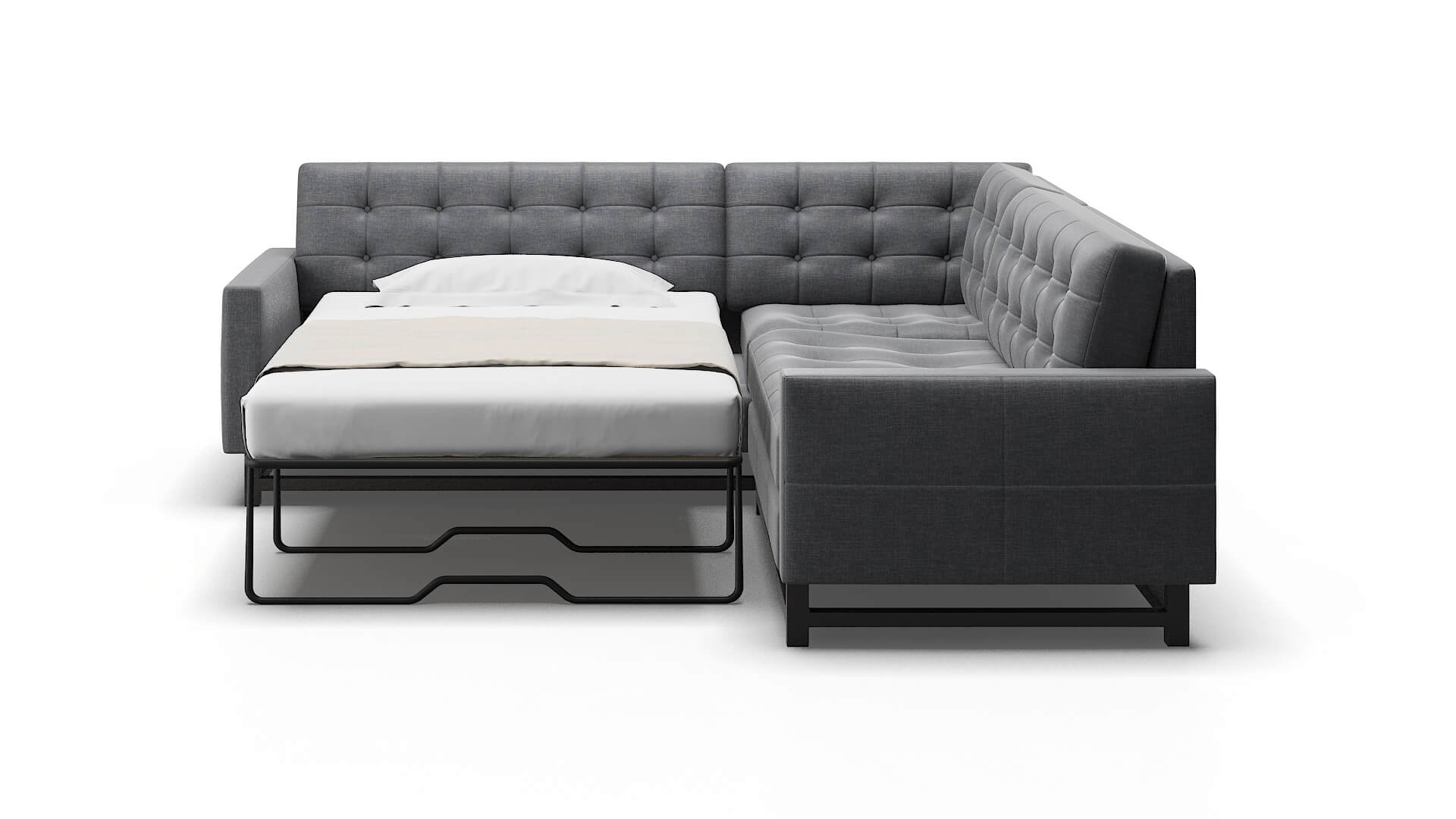 Madrid Lana Onyx Sectional Sleeper Espresso legs 1