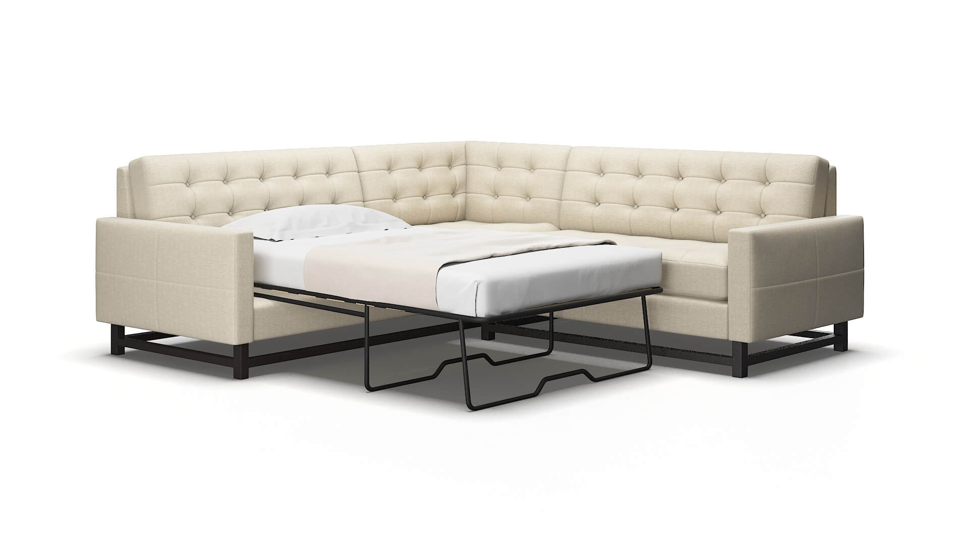 Madrid Malibu sand Sectional sleeper Espresso Legs  2