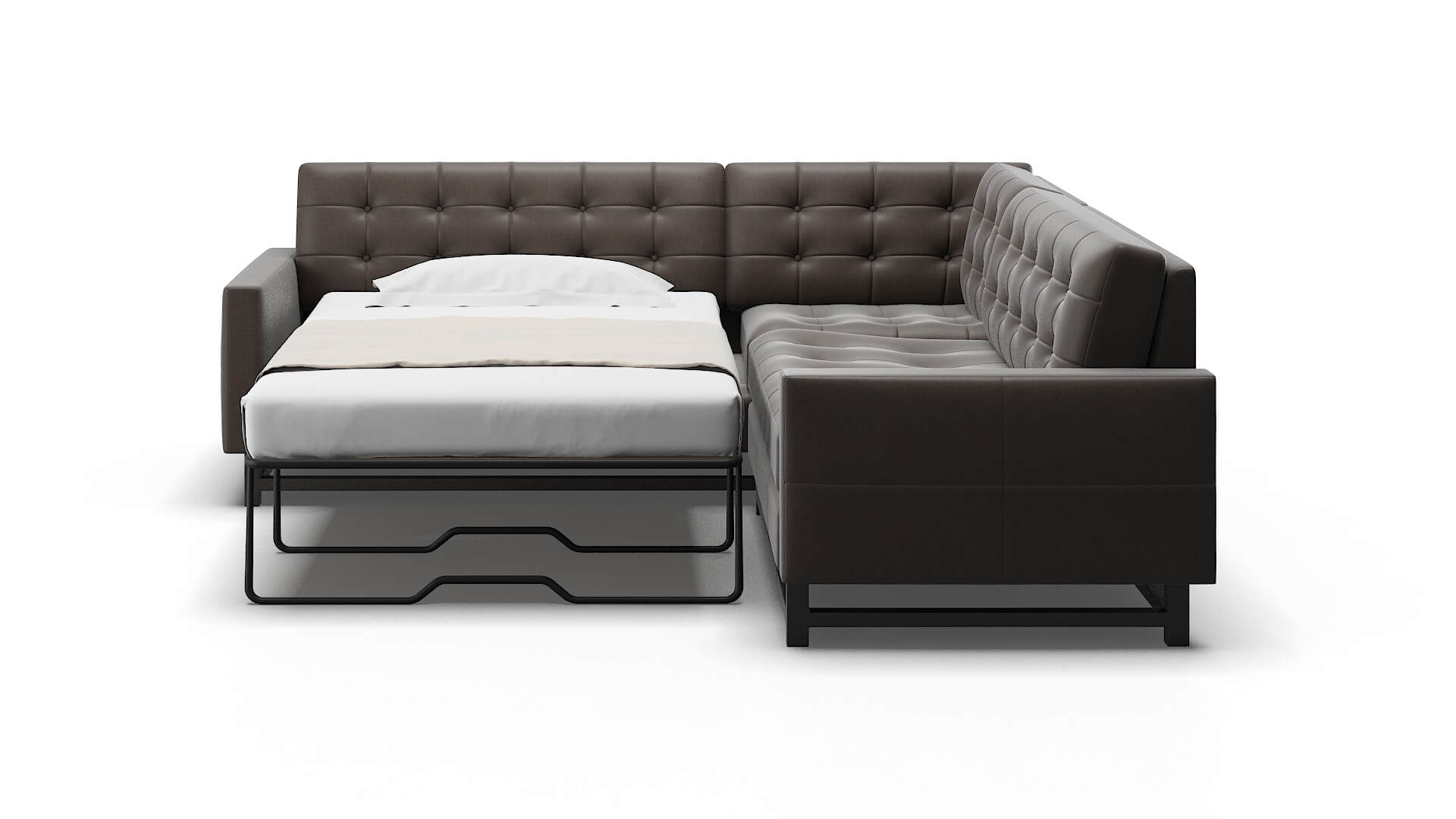 Madrid Naples Graphite Sectional Sleeper Espresso legs 1