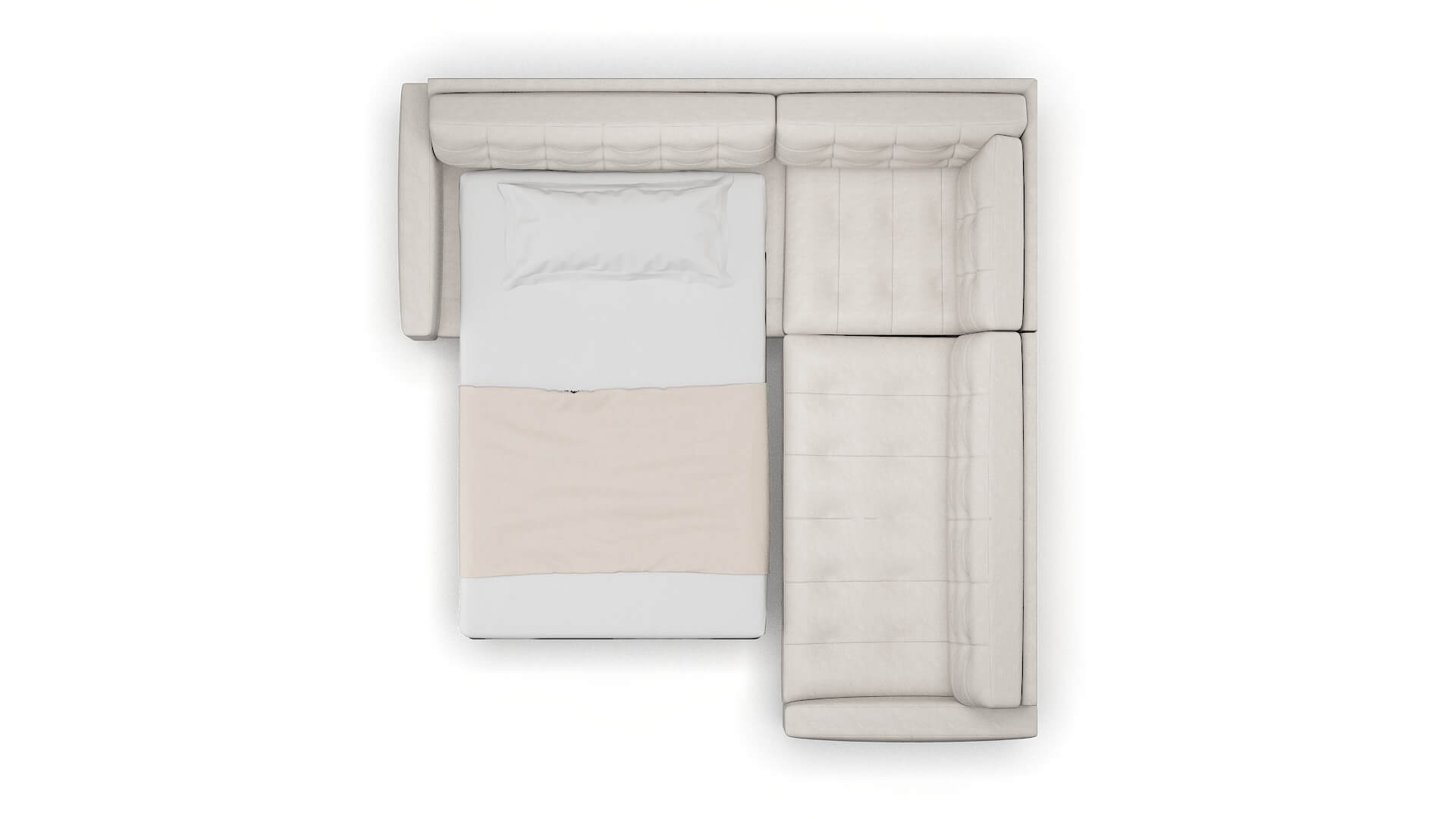 Madrid Noble Grey Sectional Sleeper Espresso legs 3