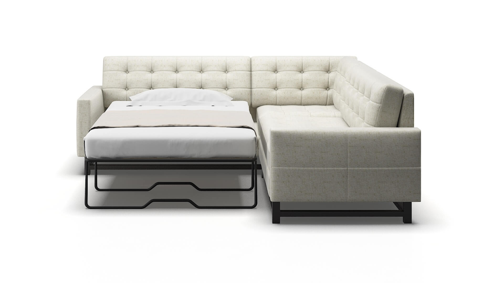 Madrid Oceanside Birch Sectional Sleeper Espresso legs 1
