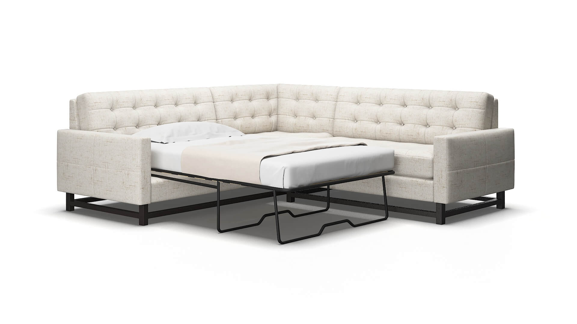 Madrid Oceanside Natural Sectional Sleeper Espresso legs 2