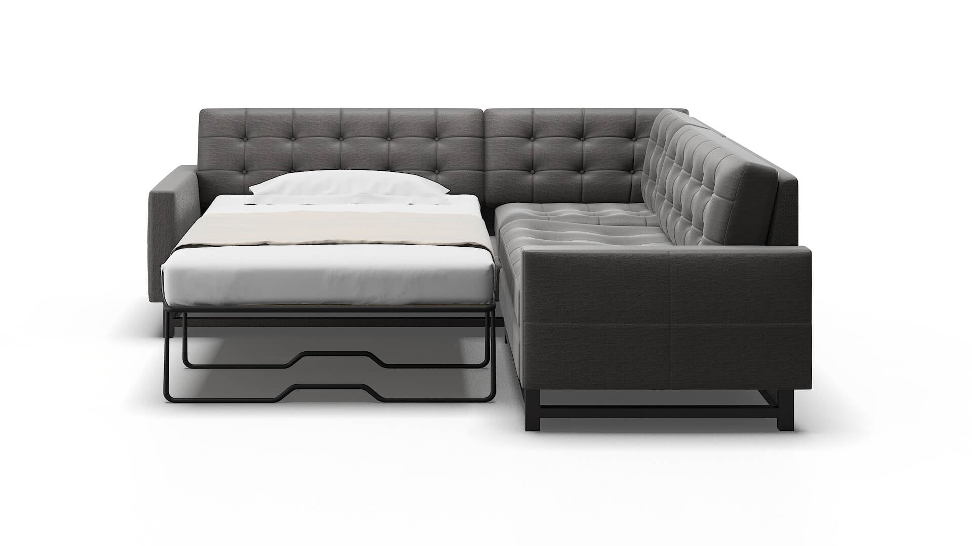 Madrid Oscar Charcoal Sectional Sleeper Espresso legs 1