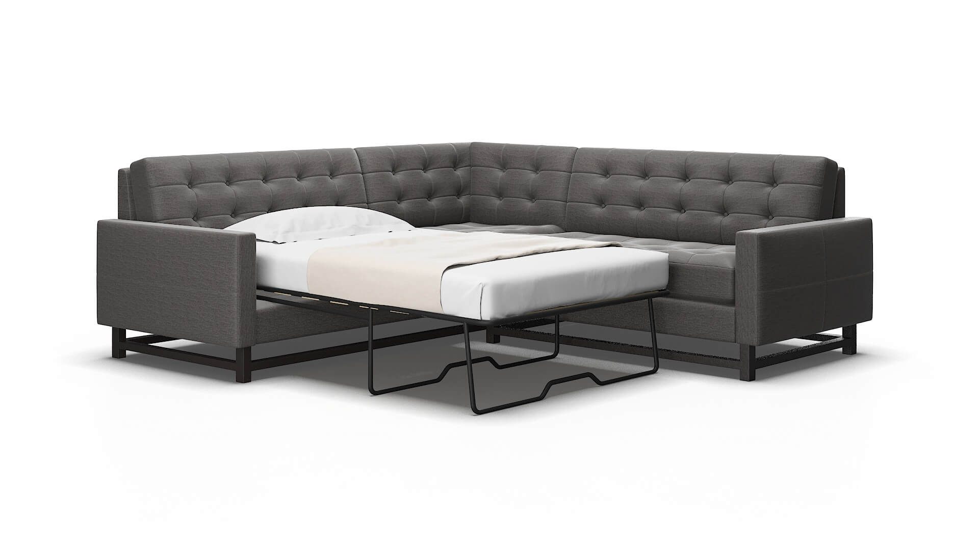 Madrid Oscar charcoal Sectional sleeper Espresso Legs  2