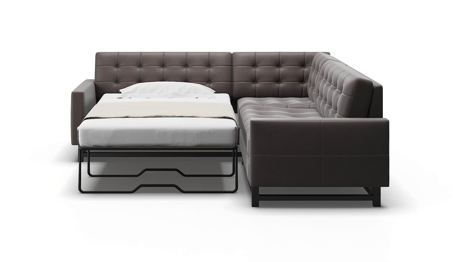 Madrid Oscar Chocolate Sectional Sleeper Espresso legs 1