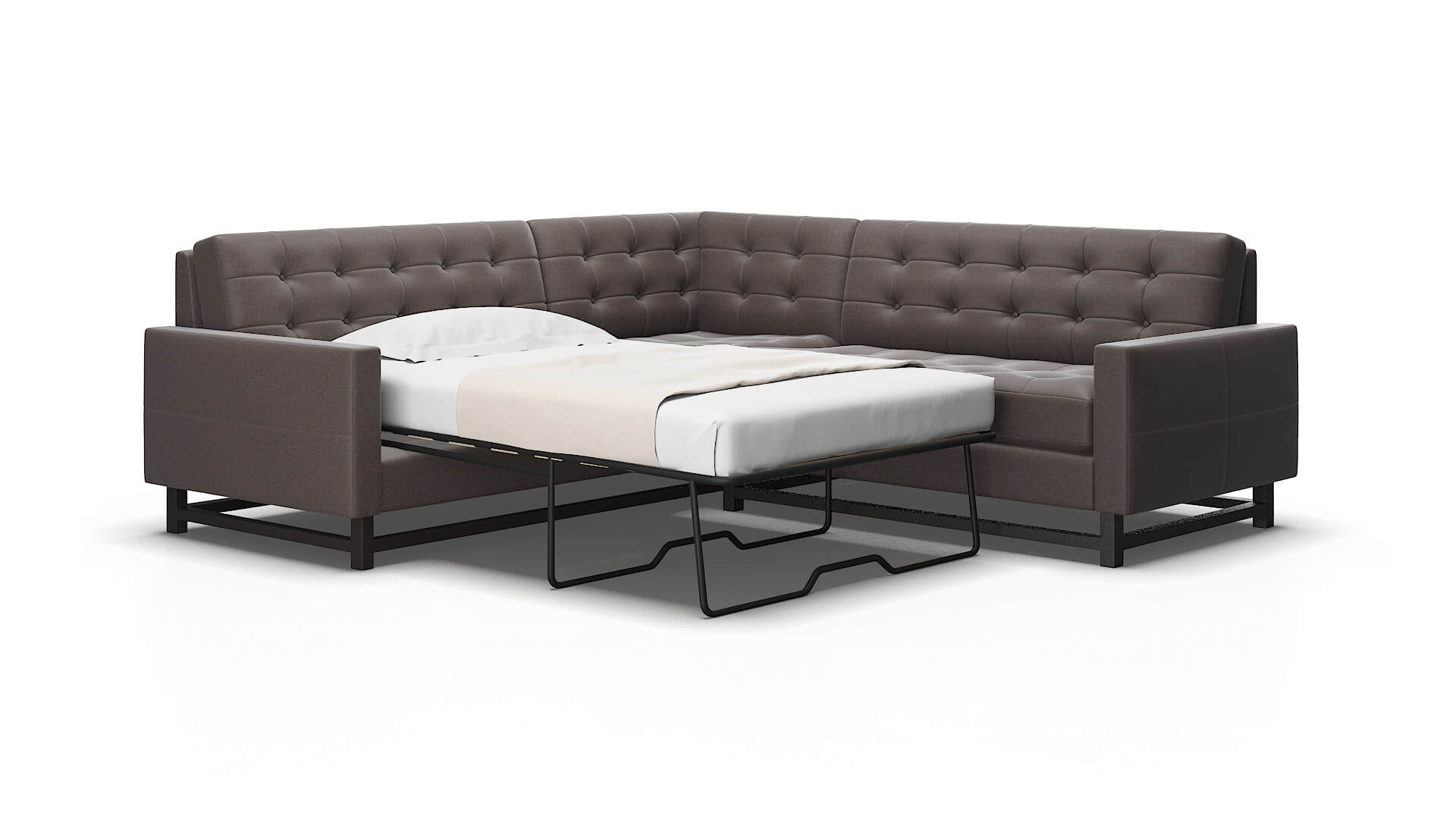 Madrid Oscar Chocolate Sectional Sleeper Espresso legs 2