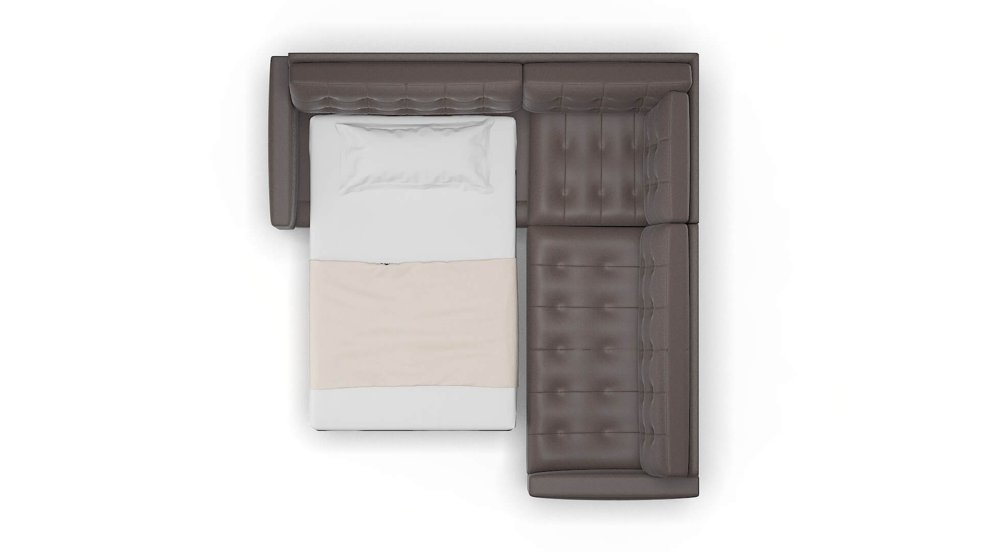 Madrid Oscar Chocolate Sectional Sleeper Espresso legs 3