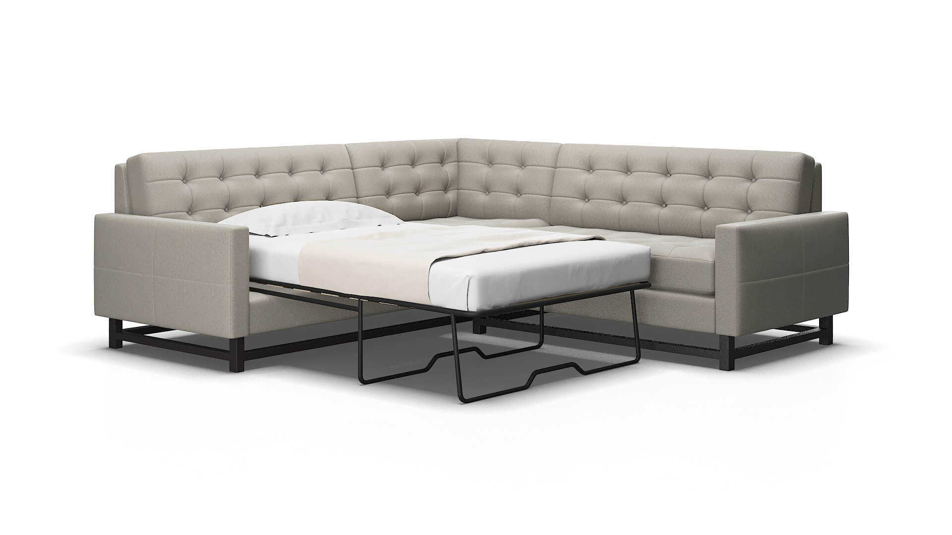 Madrid Oscar silver Sectional sleeper Espresso Legs  2