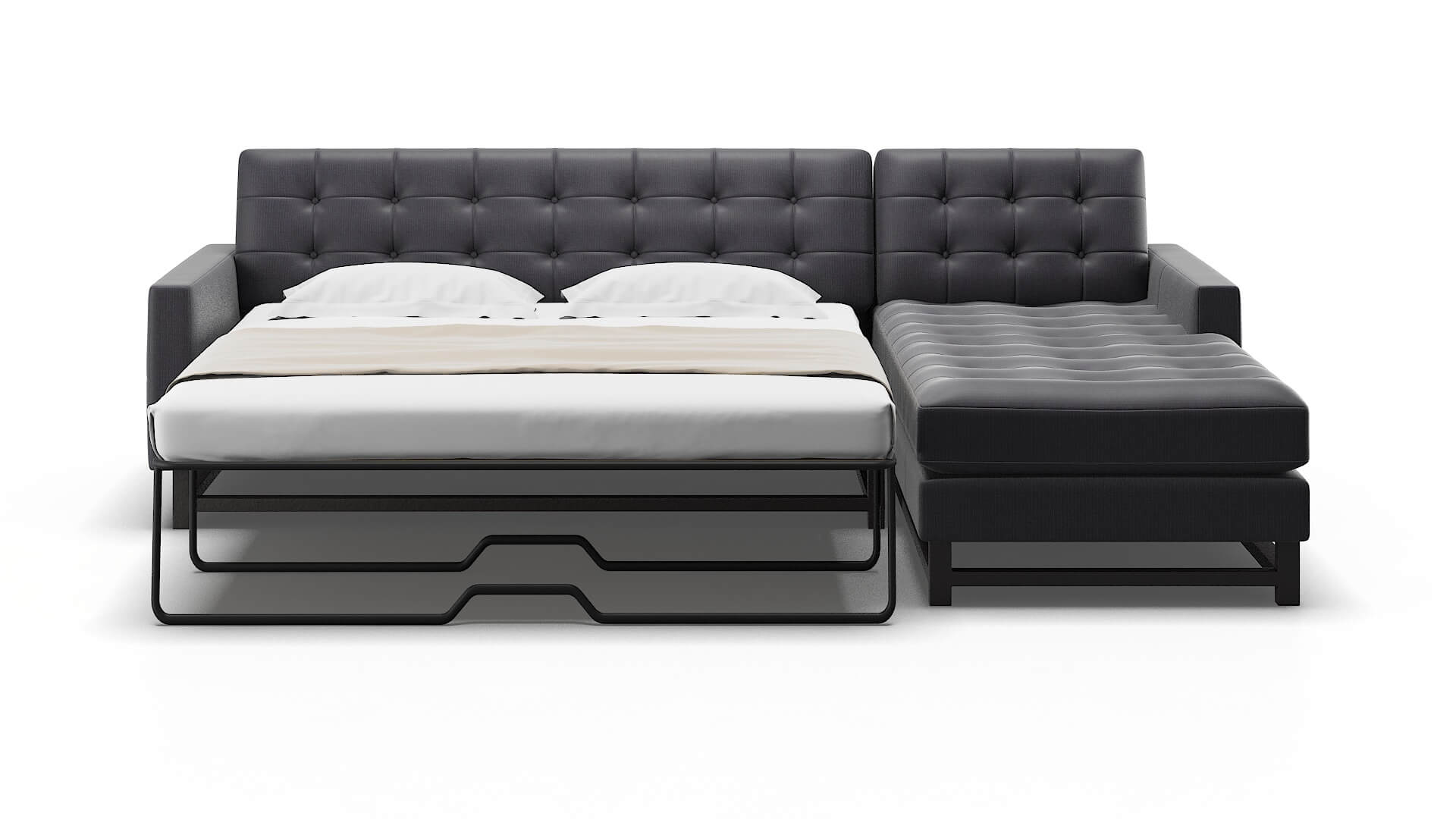 Madrid Parker Charcoal Panel Sleeper Espresso legs 1