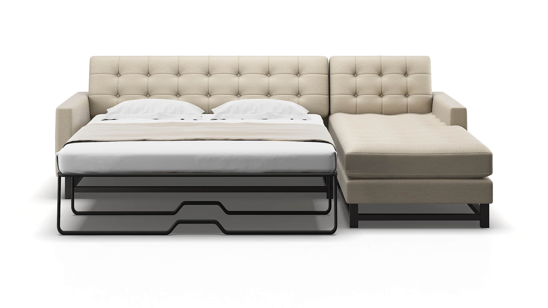 Madrid Parker Linen Panel Sleeper Espresso legs 1