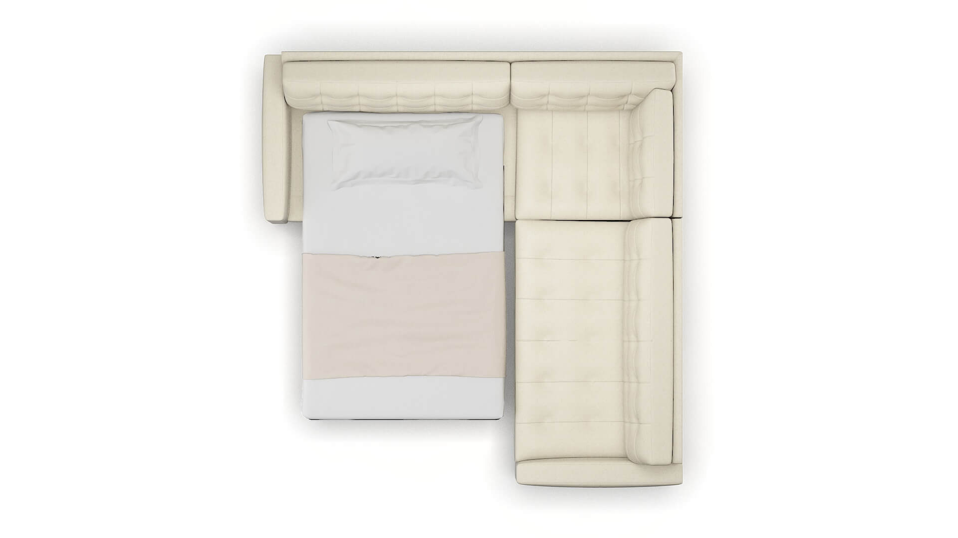 Madrid Phoenix Ivory Sectional Sleeper Espresso legs 3