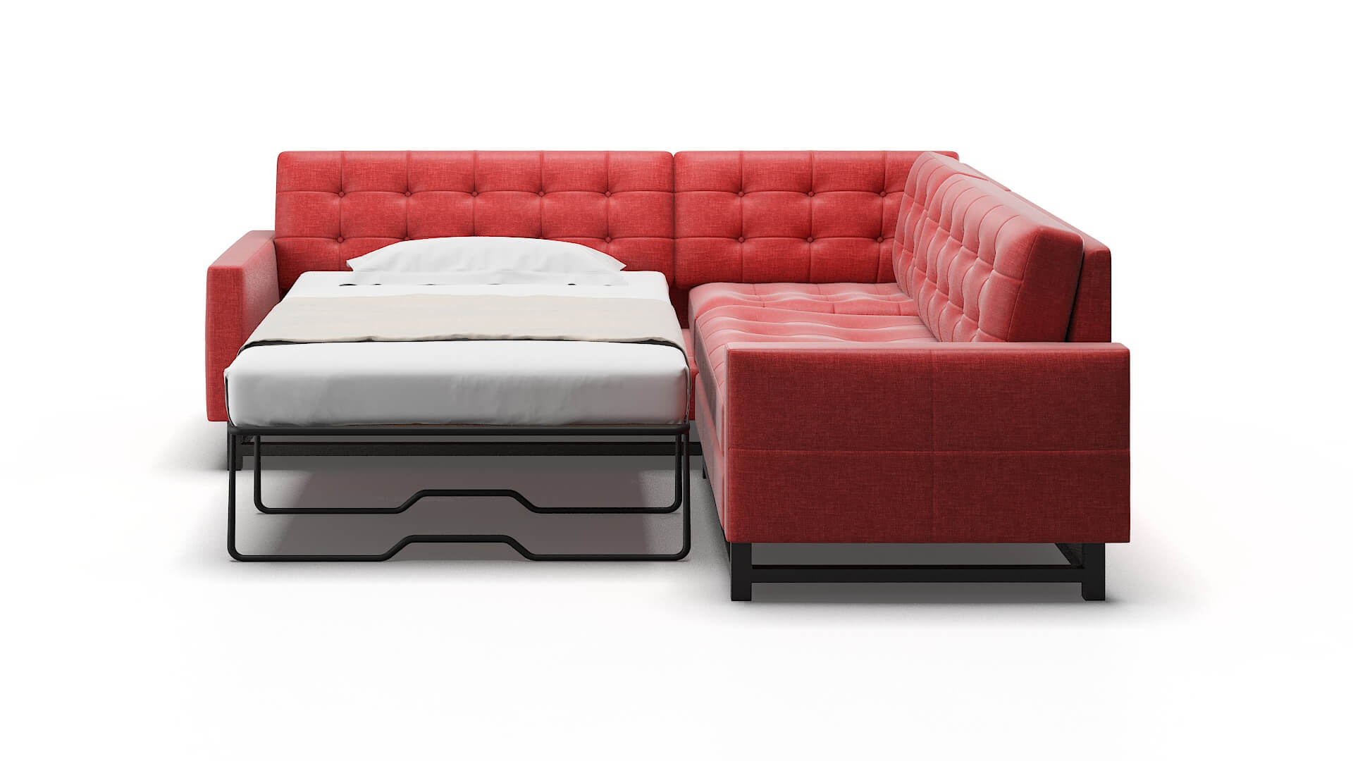 Madrid Portland Berry Sectional Sleeper Espresso legs 1