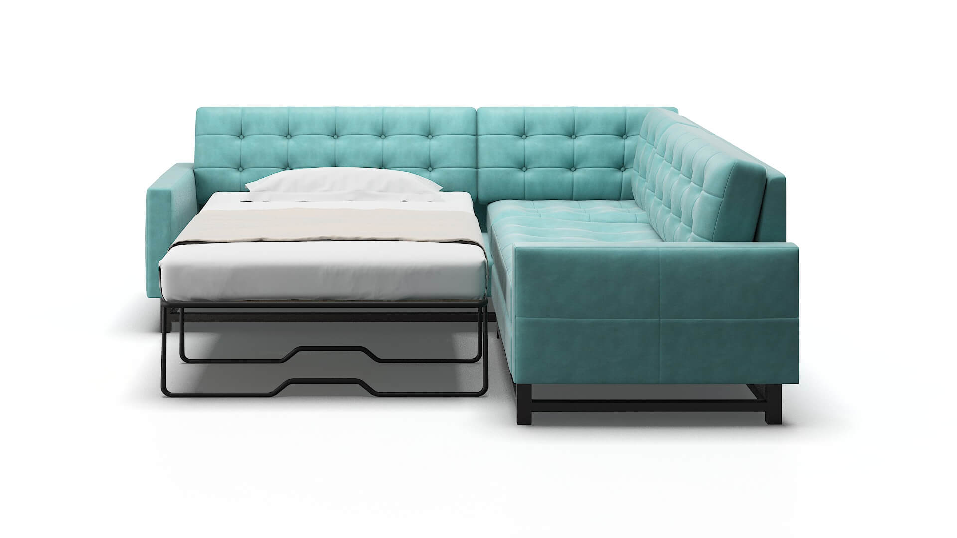 Madrid Portland Mercury Sectional Sleeper Espresso legs 1