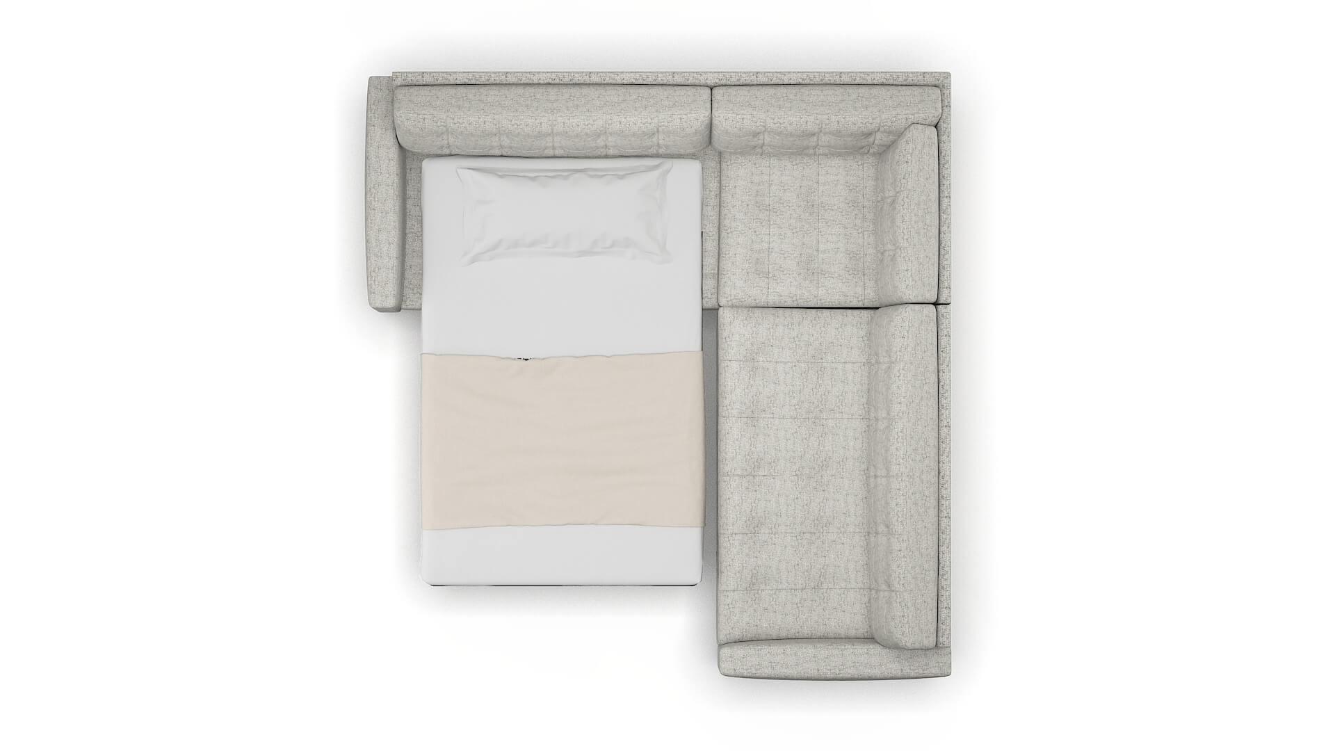 Madrid Prime Gravel Sectional Sleeper Espresso legs 3