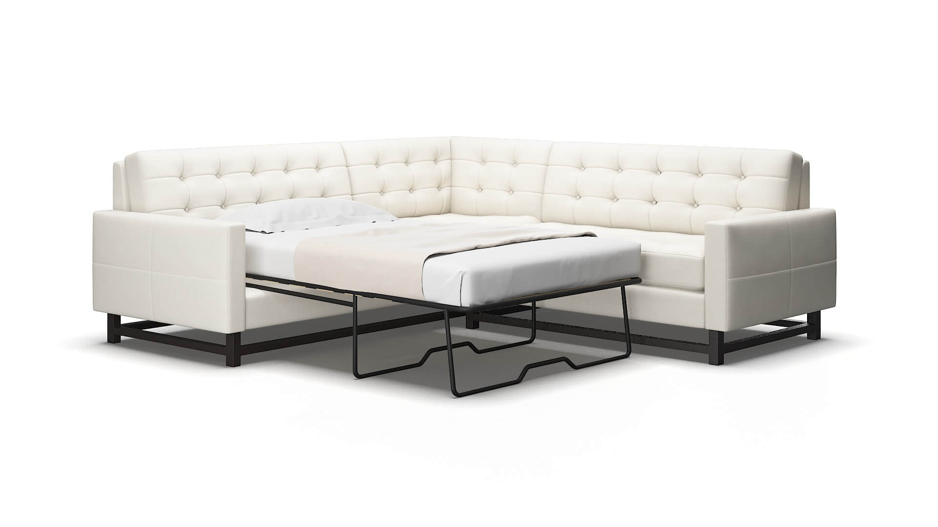 Madrid R_prize Cream Sectional Sleeper Espresso legs 2