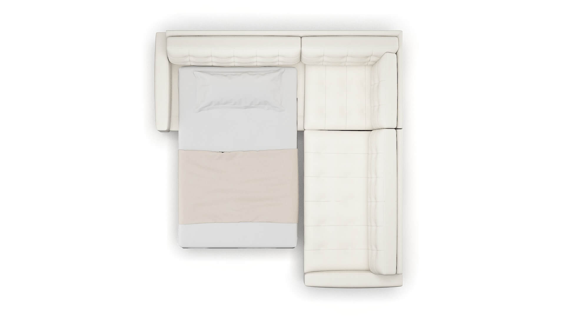 Madrid R_prize Cream Sectional Sleeper Espresso legs 3