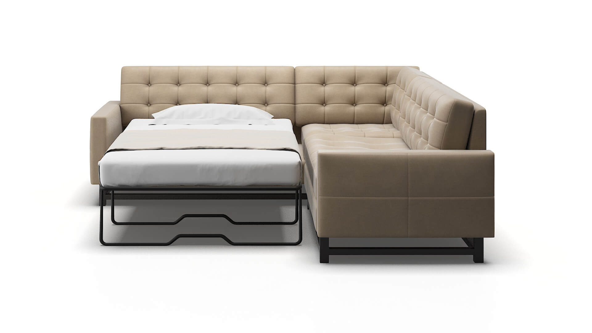 Madrid Rocket Cappuccino Sectional Sleeper Espresso legs 1