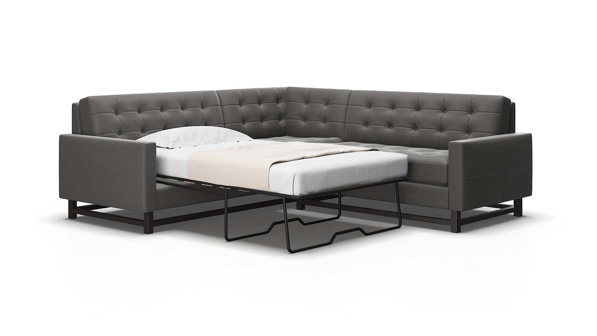 Madrid Rocket charcoal Sectional sleeper Espresso Legs  2