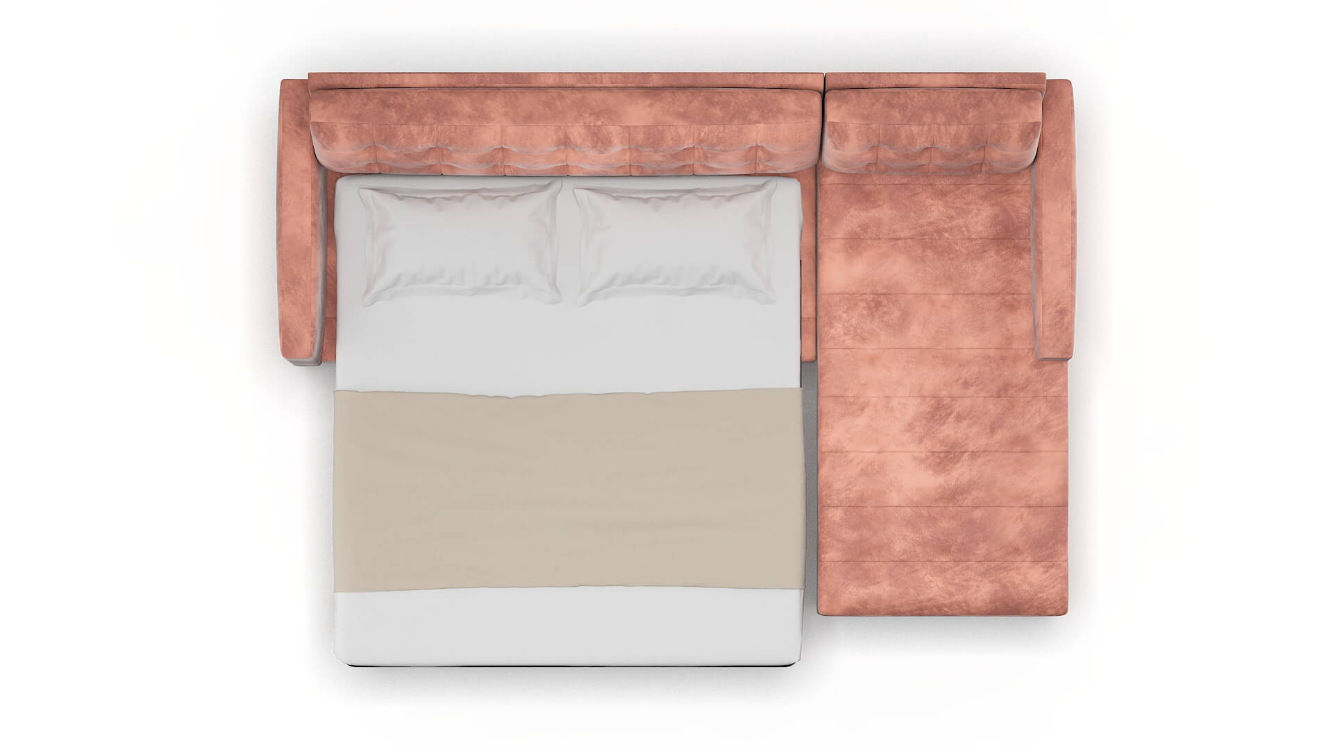 Madrid Royale Blush Panel Sleeper Espresso legs 3