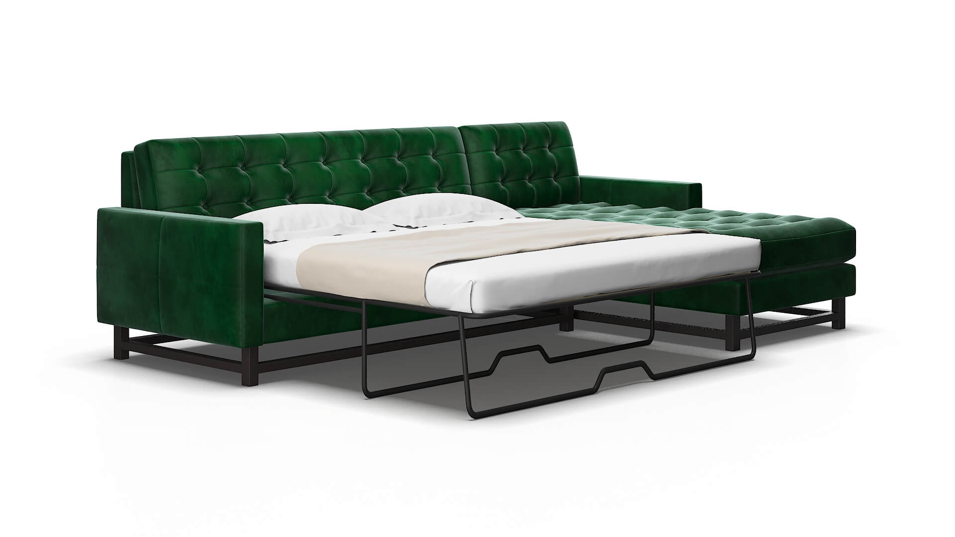 Madrid Royale evergreen Panel sleeper Espresso Legs  2
