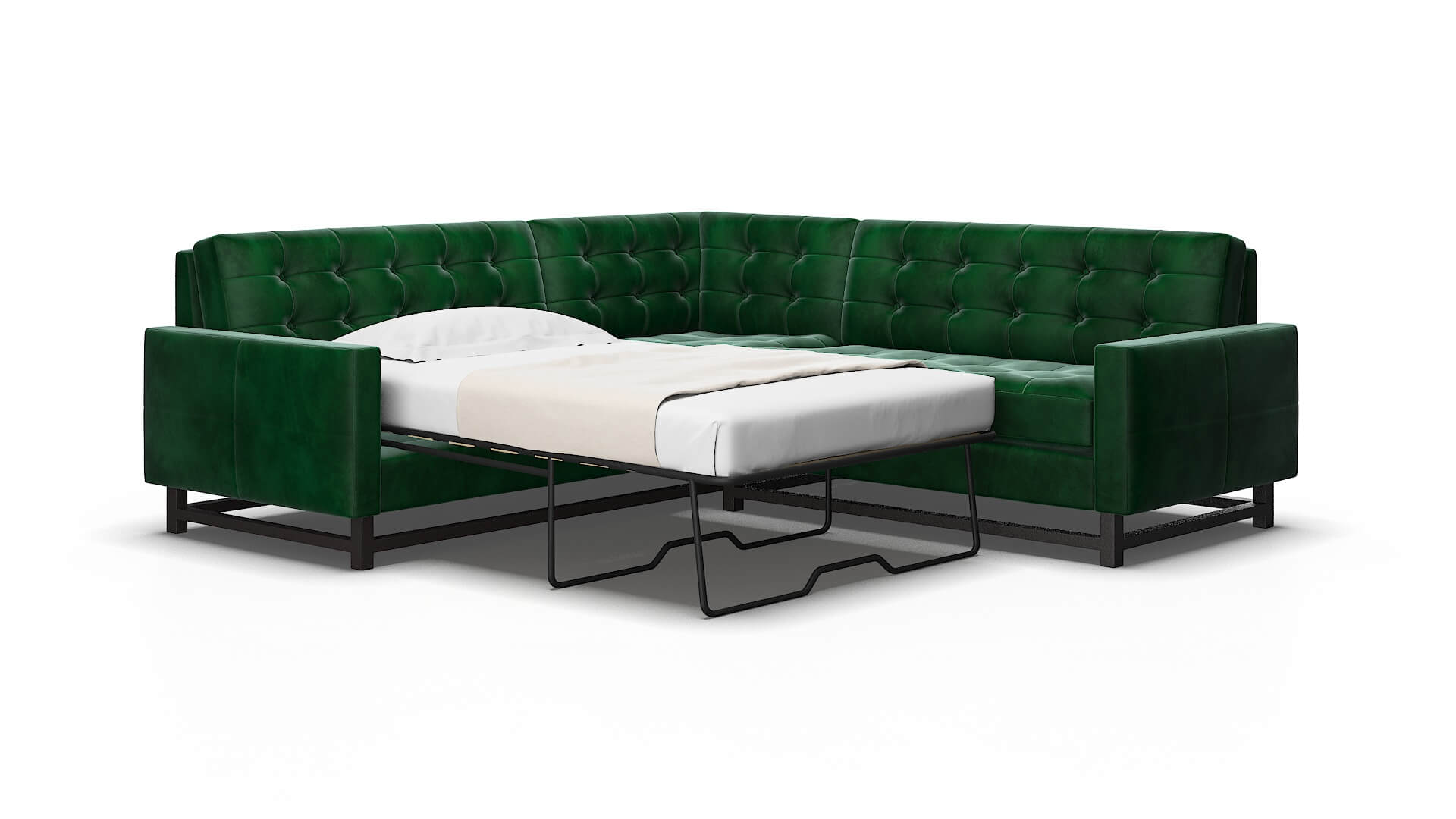 Madrid Royale evergreen Sectional sleeper Espresso Legs  2