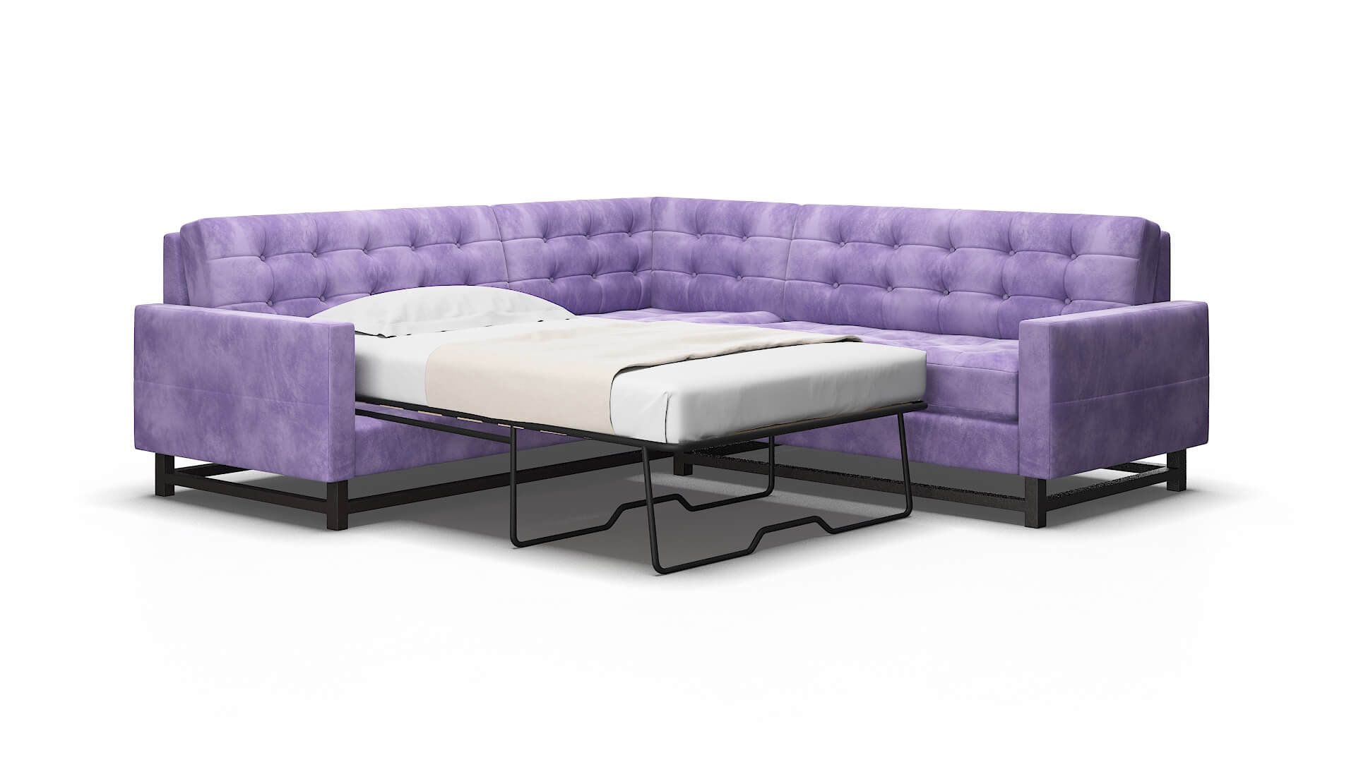 Madrid Royale lavender Sectional sleeper Espresso Legs  2