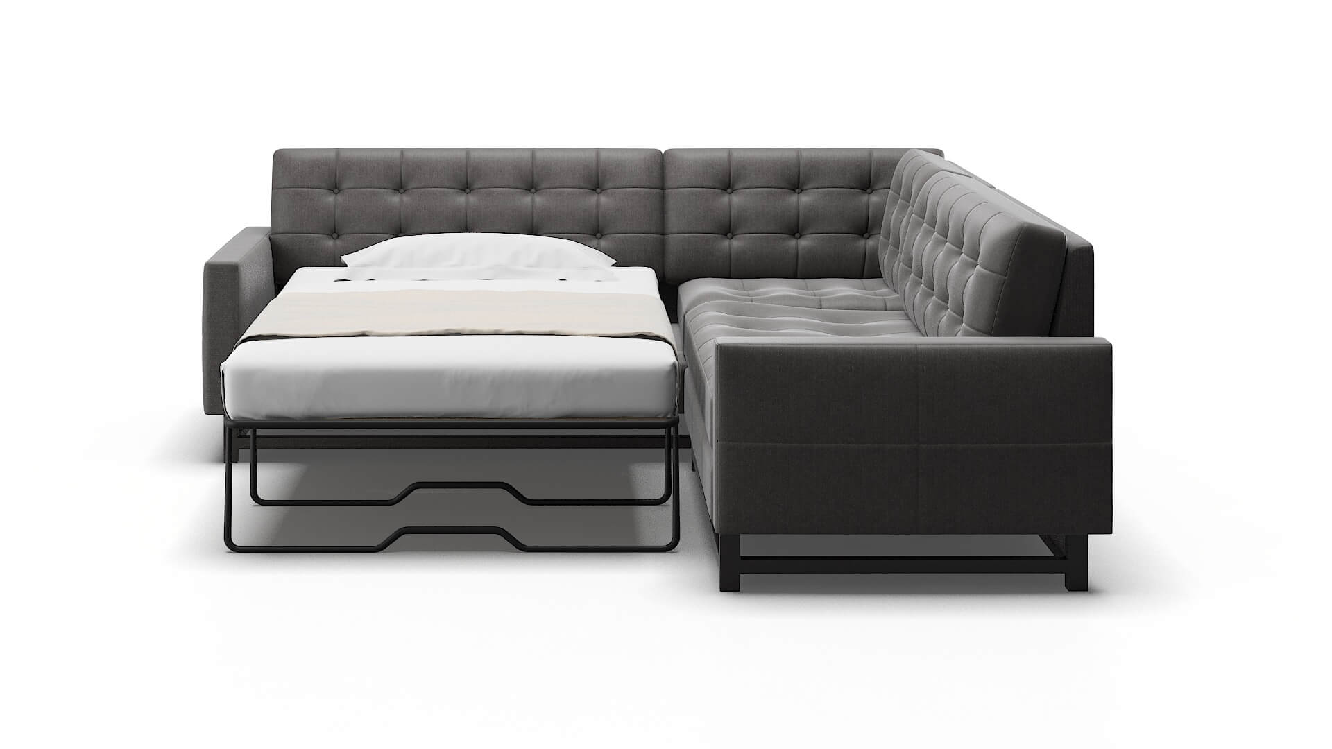 Madrid Sasha Grey Sectional Sleeper Espresso legs 1