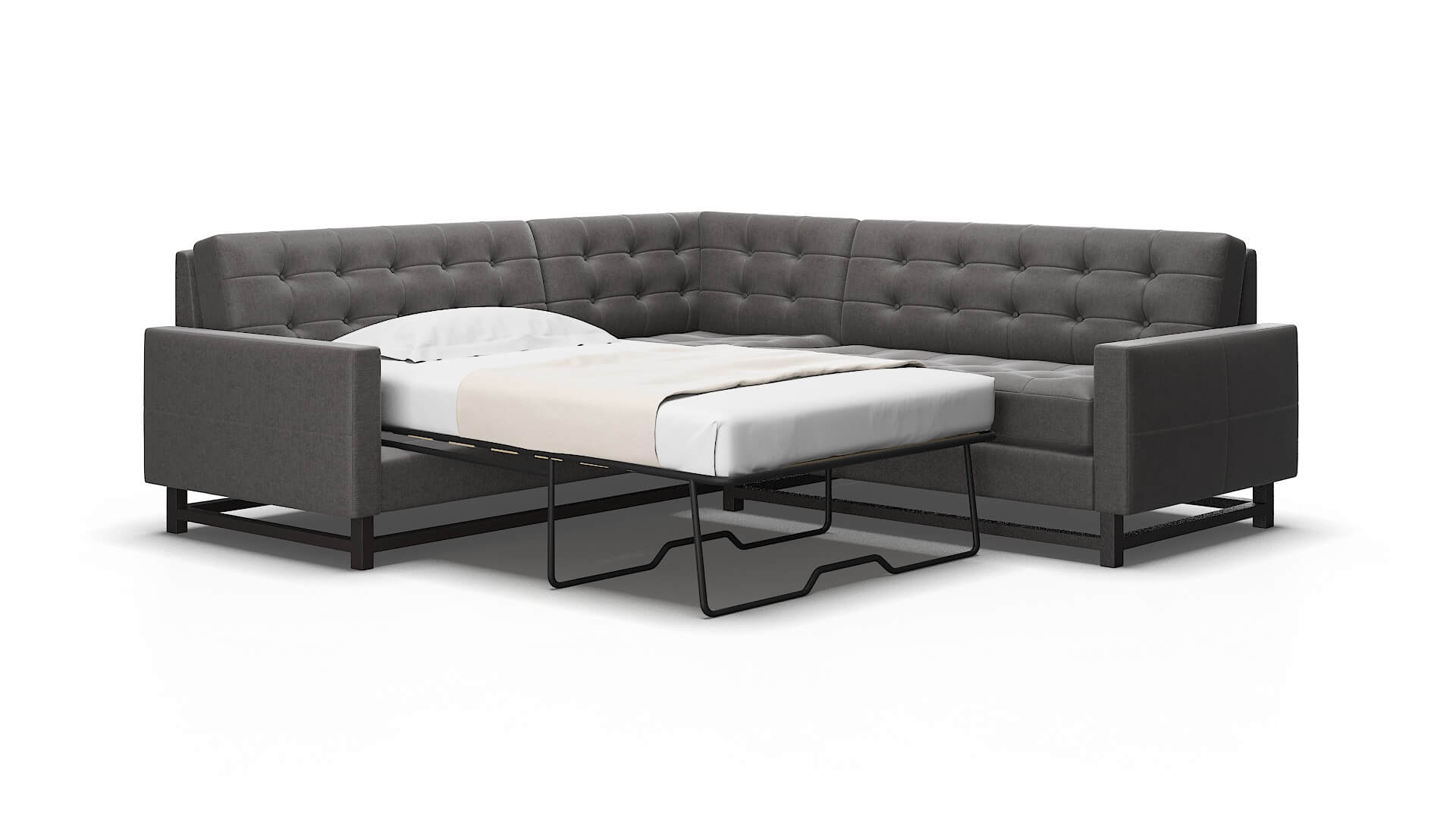 Madrid Sasha grey Sectional sleeper Espresso Legs  2