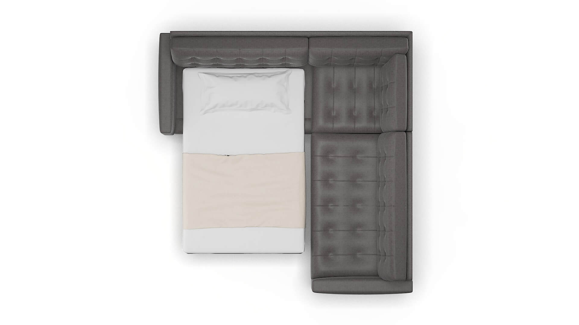 Madrid Sasha Grey Sectional Sleeper Espresso legs 3