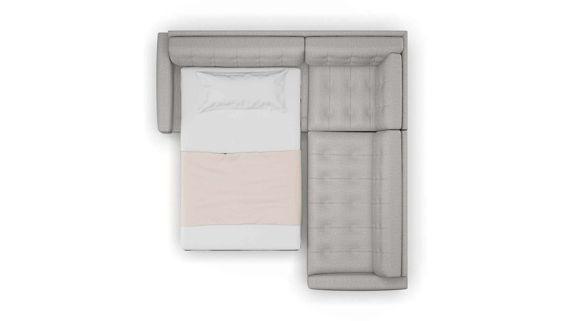 Madrid Sasha Silver Sectional Sleeper Espresso legs 3