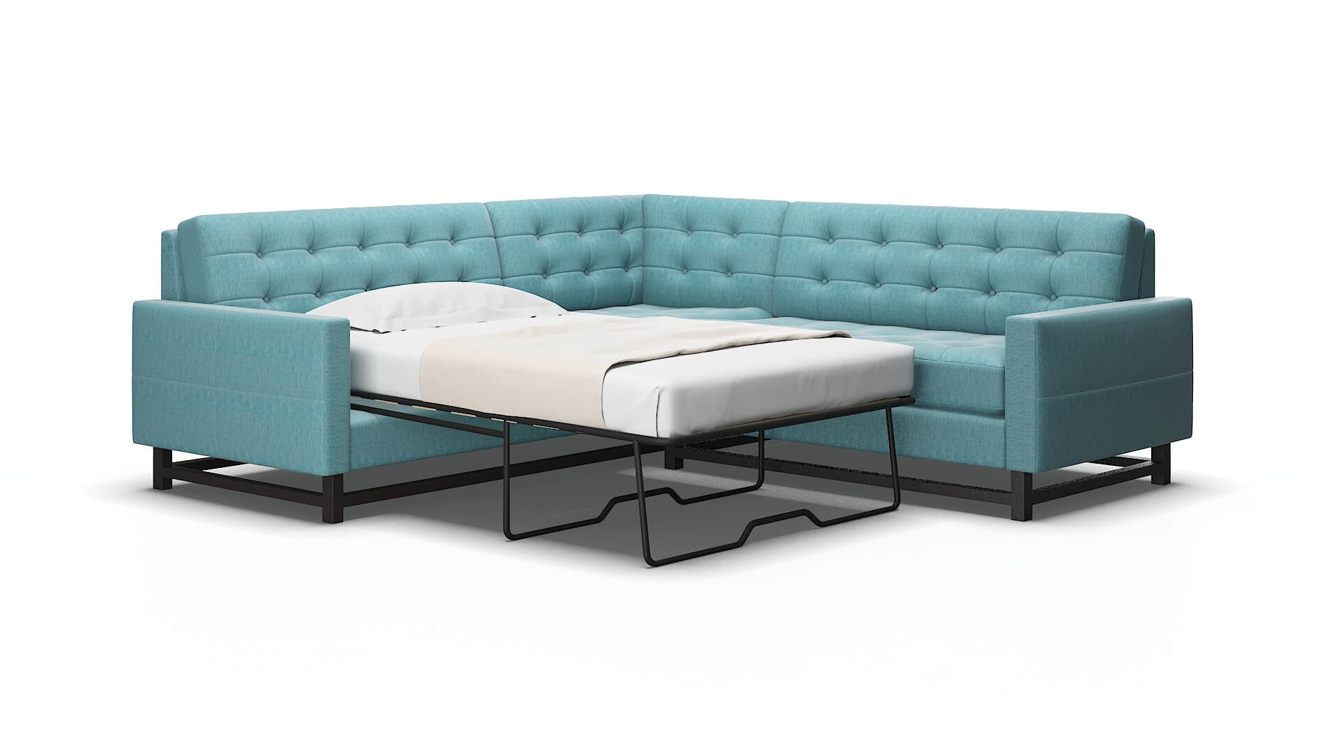 Madrid Sorrento denim Sectional sleeper Espresso Legs  2