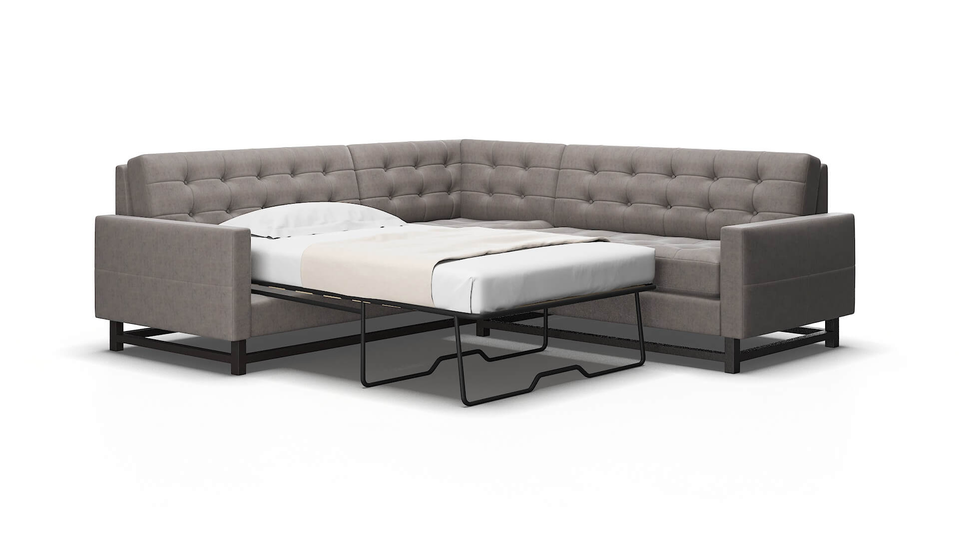 Madrid Suave slate Sectional sleeper Espresso Legs  2