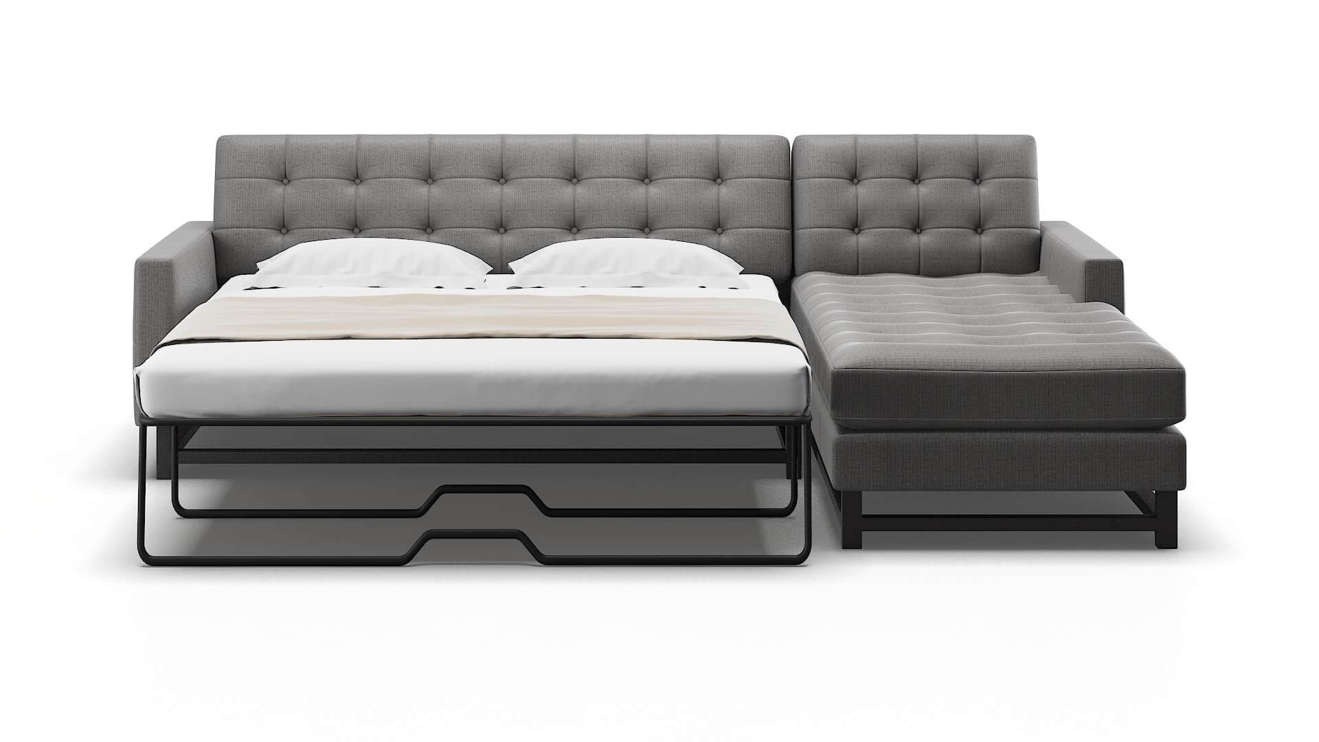 Madrid Terrain Oatmeal Panel Sleeper Espresso legs 1