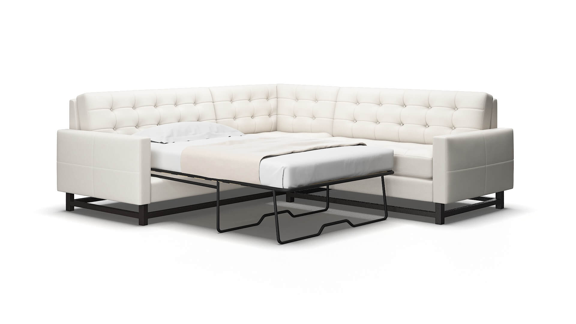 Madrid Venice Eggshell Sectional Sleeper Espresso legs 2