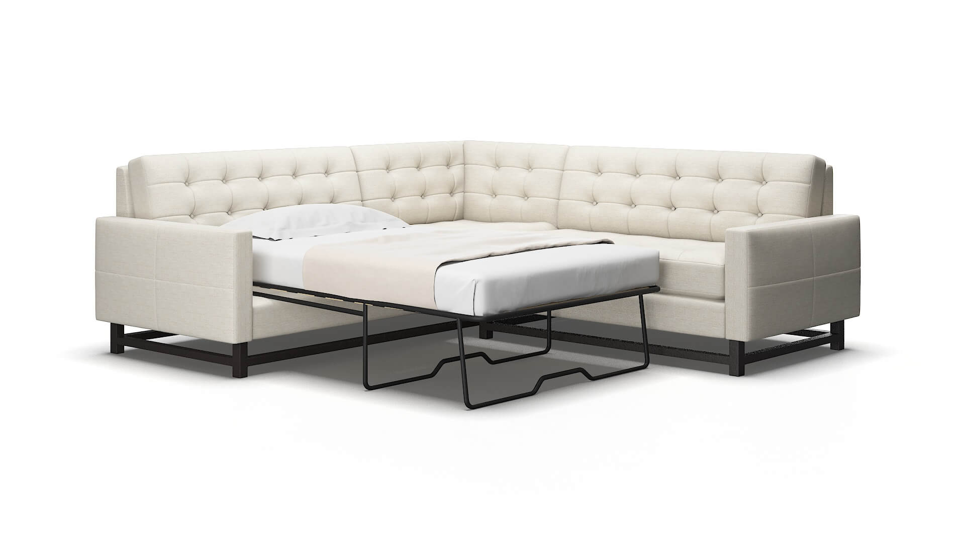 Madrid Venus cream Sectional sleeper Espresso Legs  2
