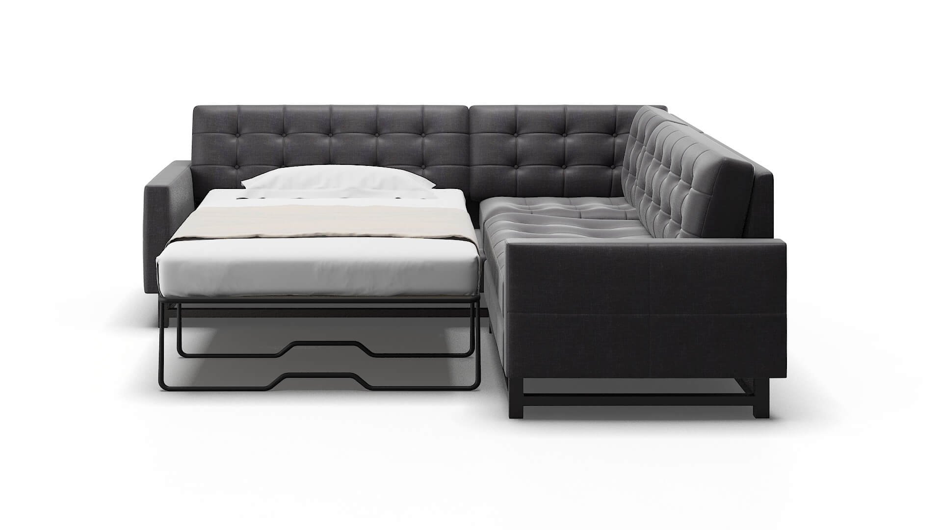Madrid Venus Onyx Sectional Sleeper Espresso legs 1